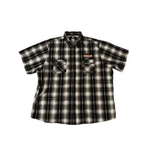 Harley Davidson-Museum-Motorcycle Gray Plaid-Mens 3XL-Like New